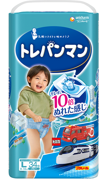 MOONY japanische Töpfchen-Trainingshosen, Größe L, 9–14 kg, für Jungen, 34 Stück