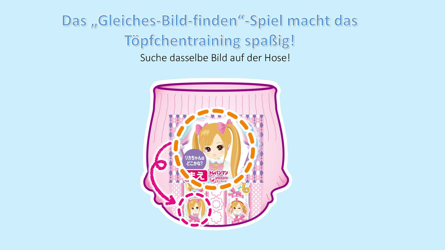 MOONY japanische Töpfchen-Trainingshosen, Größe L, 9–14 kg, für Mädchen, 34 Stück
