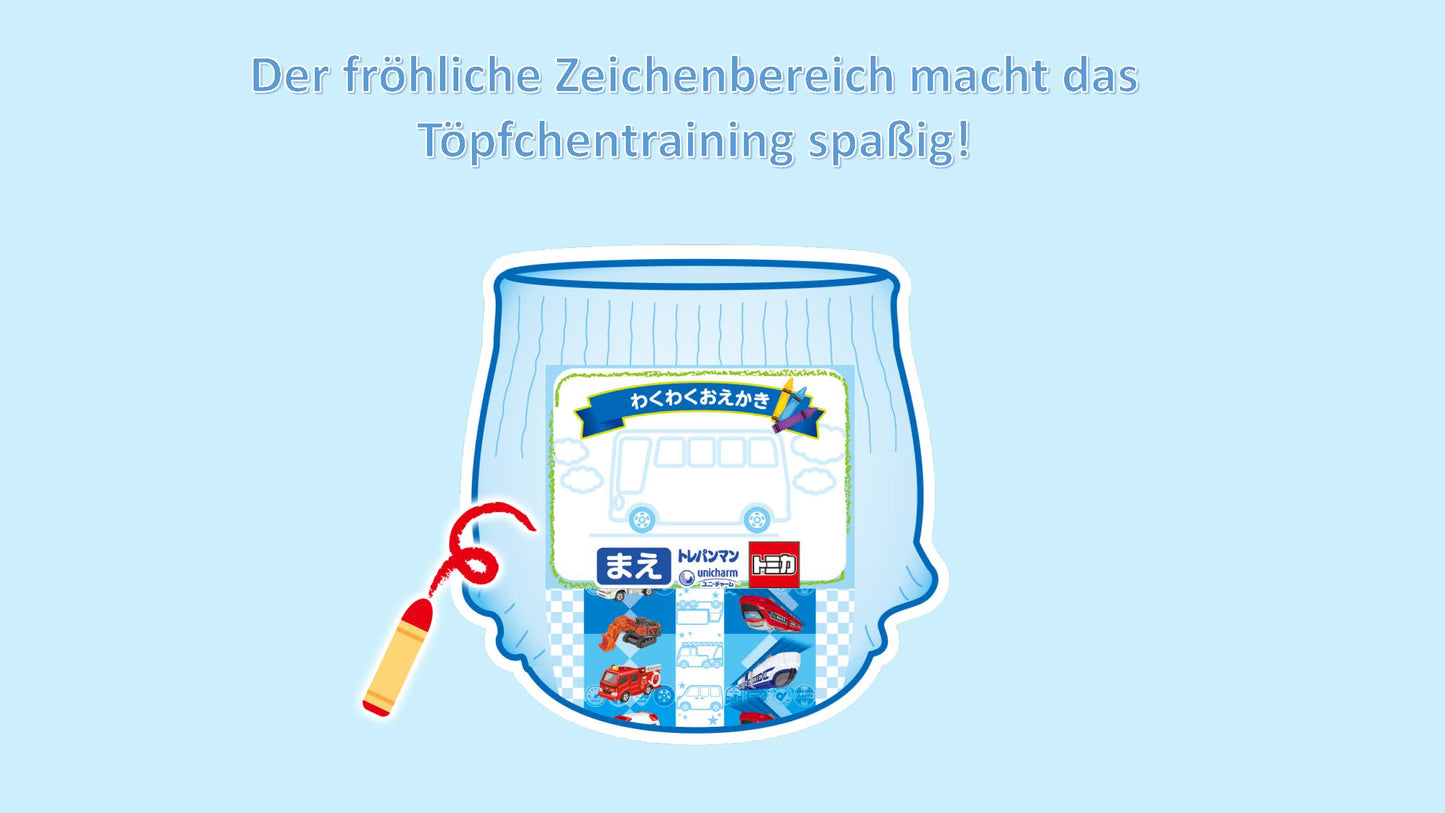 MOONY japanische Töpfchen-Trainingshosen, Größe L, 9–14 kg, für Jungen, 34 Stück