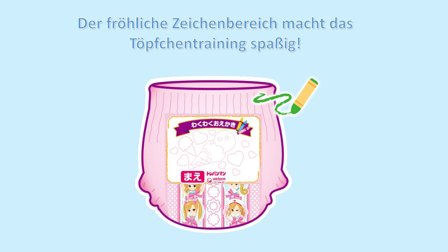 MOONY japanische Töpfchen-Trainingshosen, Größe L, 9–14 kg, für Mädchen, 34 Stück